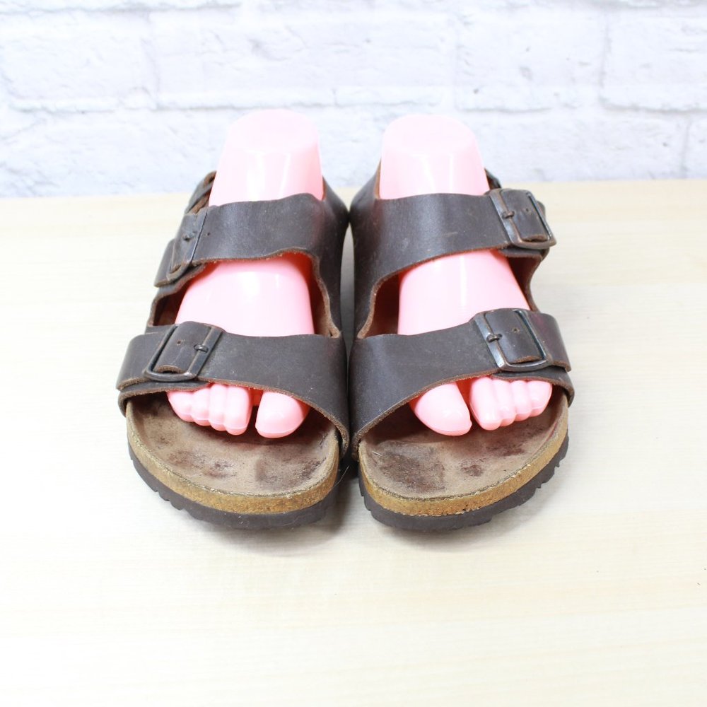 BIRKENSTOCK Milano Brown Leather Ankle Strap Sandals Size L 10 / M 8 - Picture 5 of 9